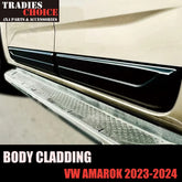 TRADIESCHOICE Side Door Body Moulding Cladding Trim for VW Volkswagen Amarok 2022 onwards| Matte Black Finish